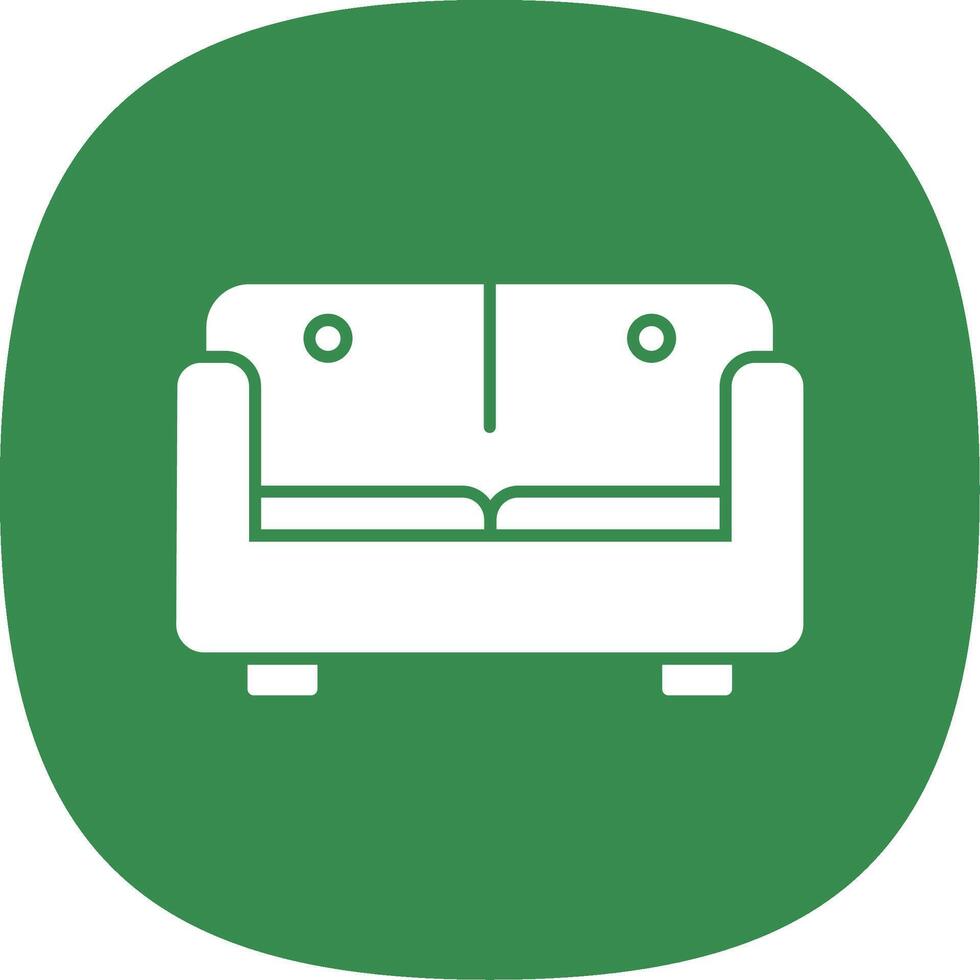 Sofa Bed Glyph Curve Icon vector