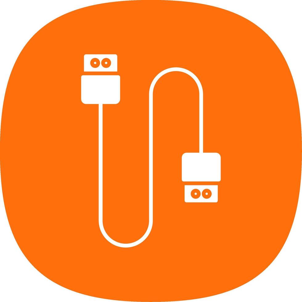 Cable Glyph Curve Icon vector