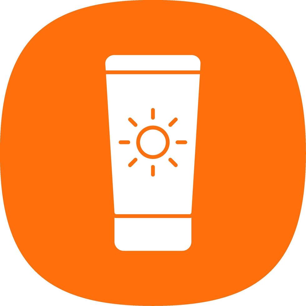 Sun Cream Glyph Curve Icon vector