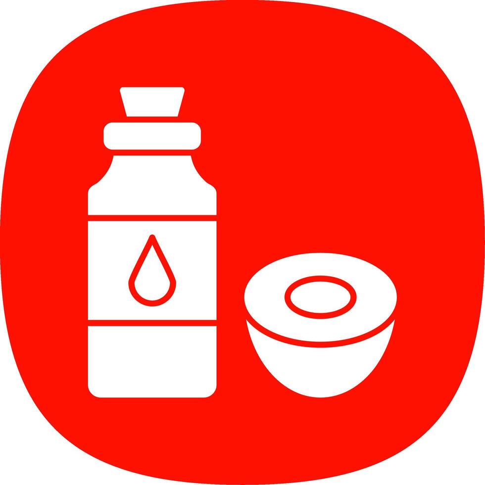 Coconut Oil Glyph Curve Icon vector
