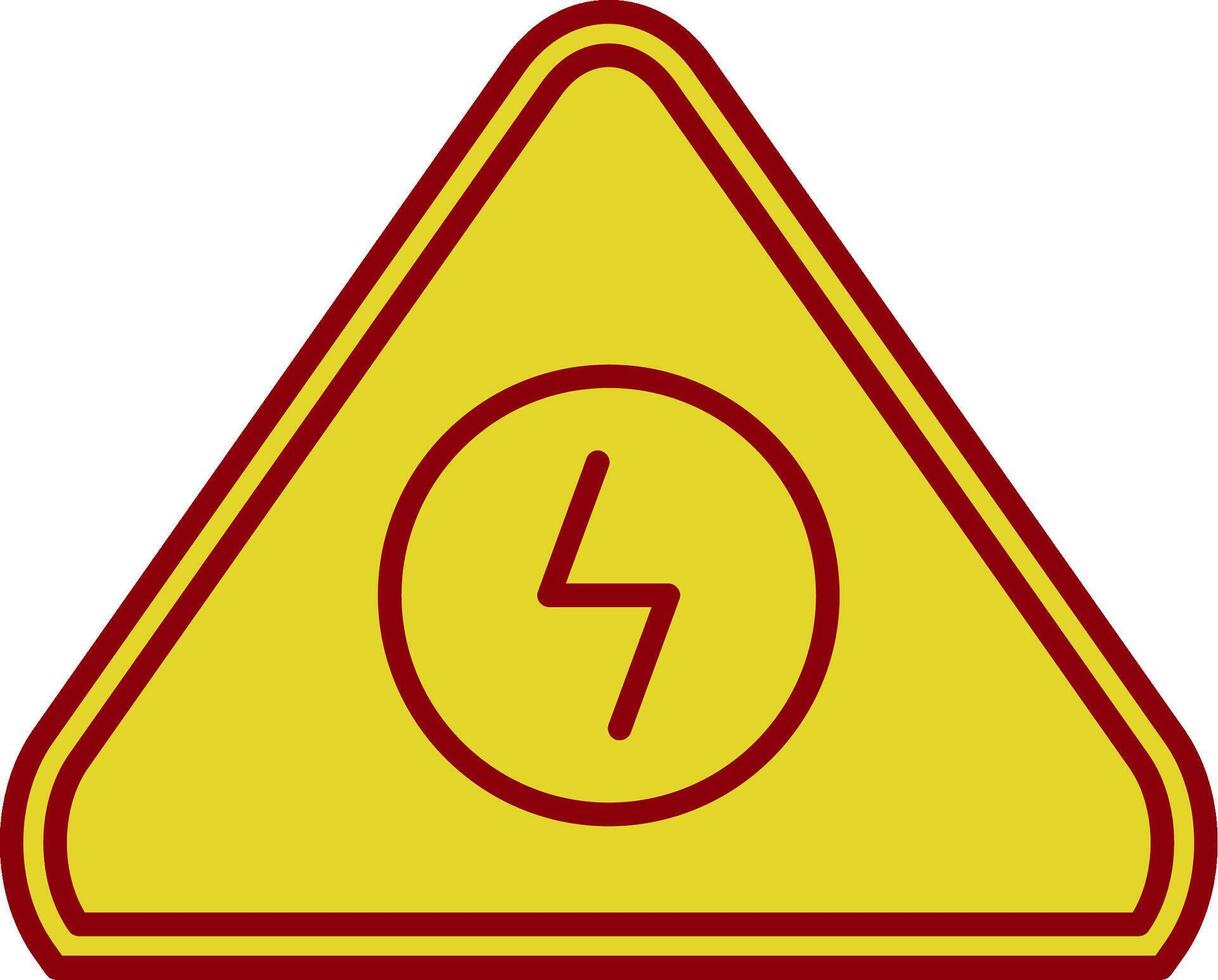 Electrical Danger Sign Glyph Curve Icon vector