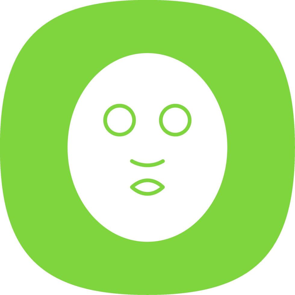 Facial Mask Glyph Curve Icon vector