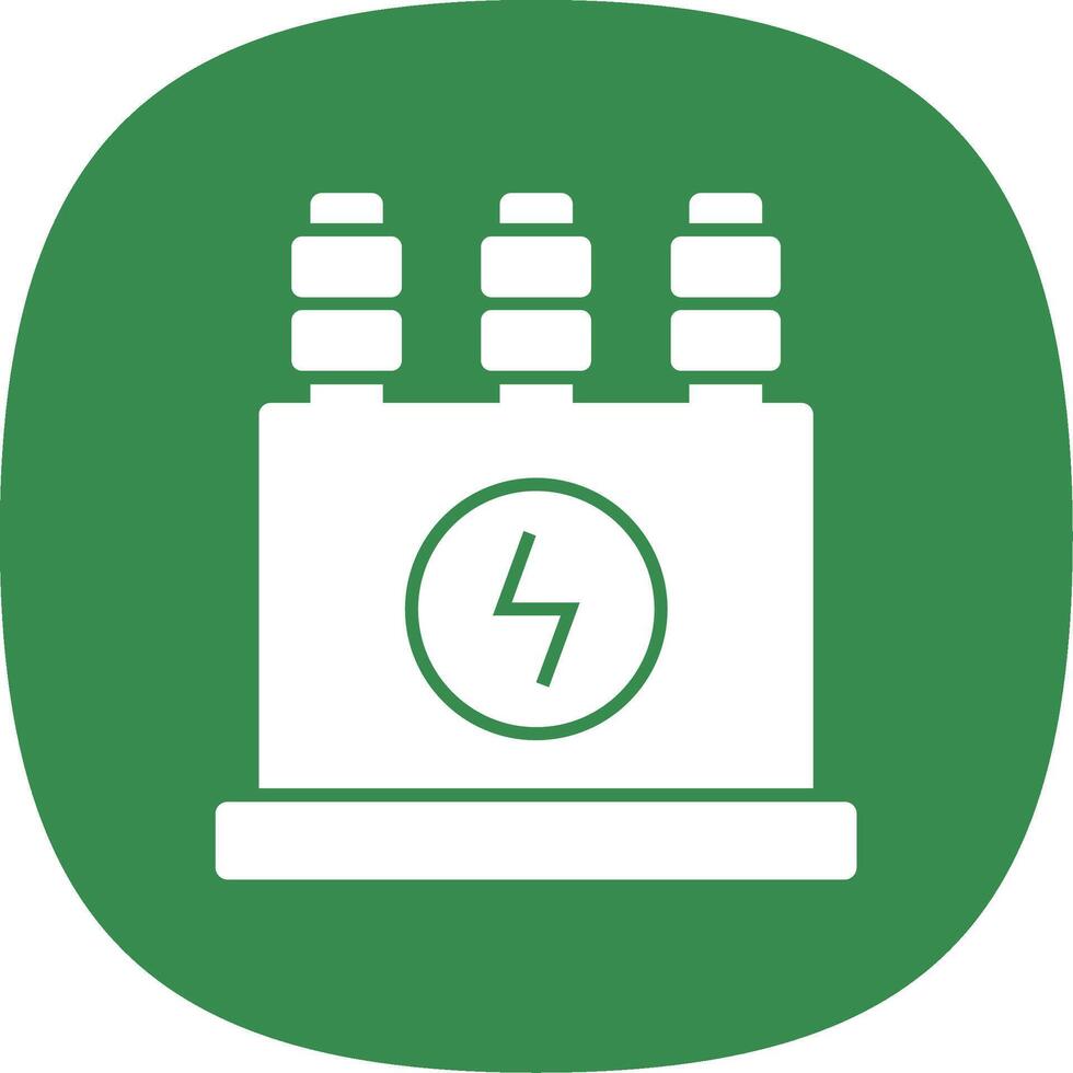 Power Transformer Glyph Curve Icon vector