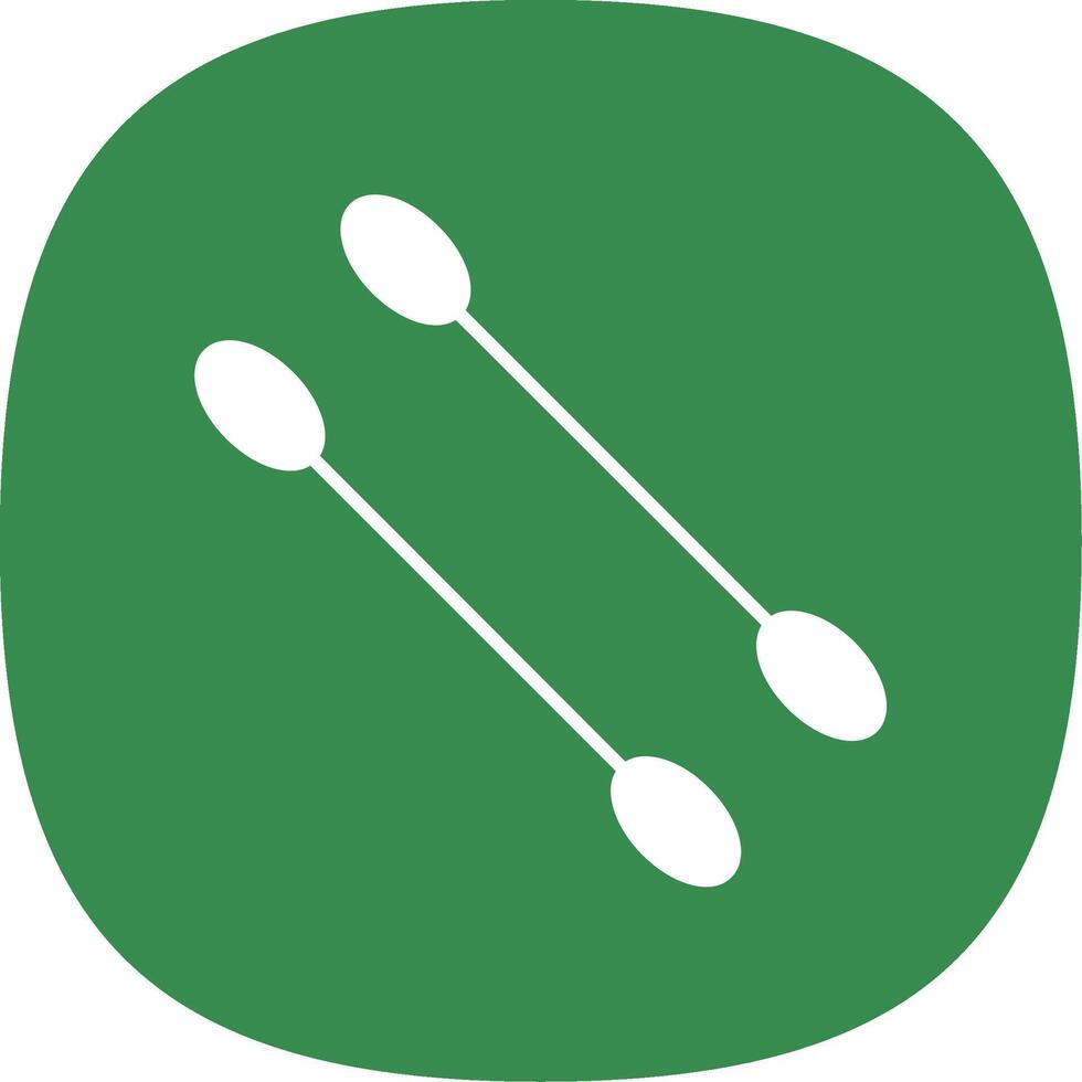 Cotton Swabs Glyph Curve Icon vector