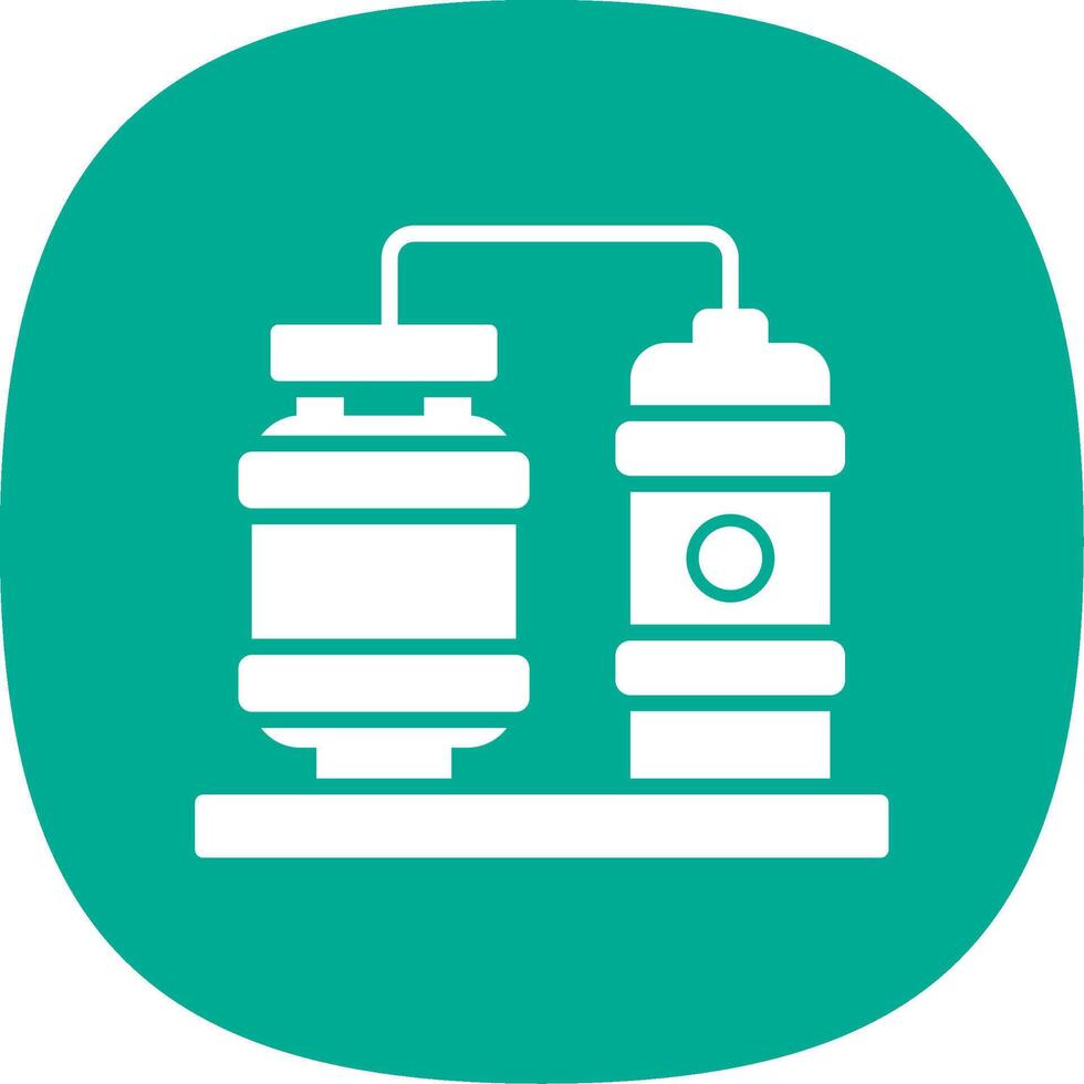 Processing Plant Glyph Curve Icon vector