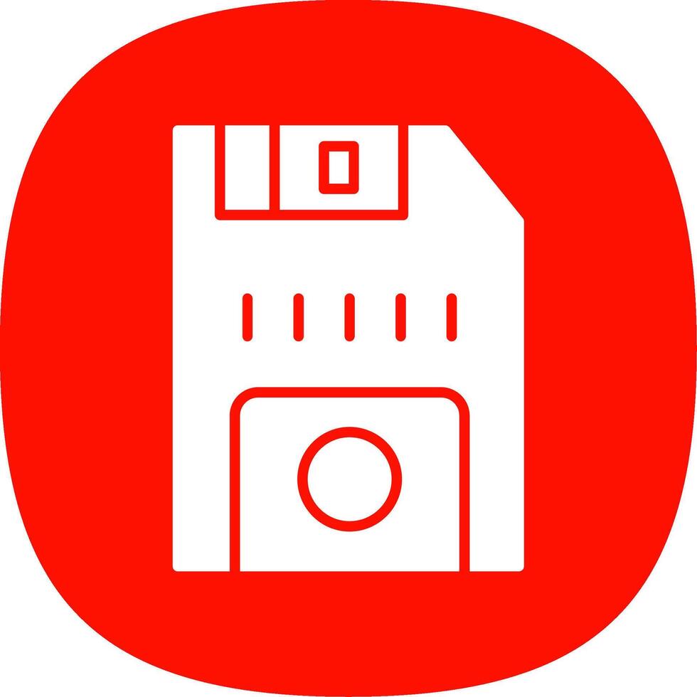 Floppy Disk Glyph Curve Icon vector