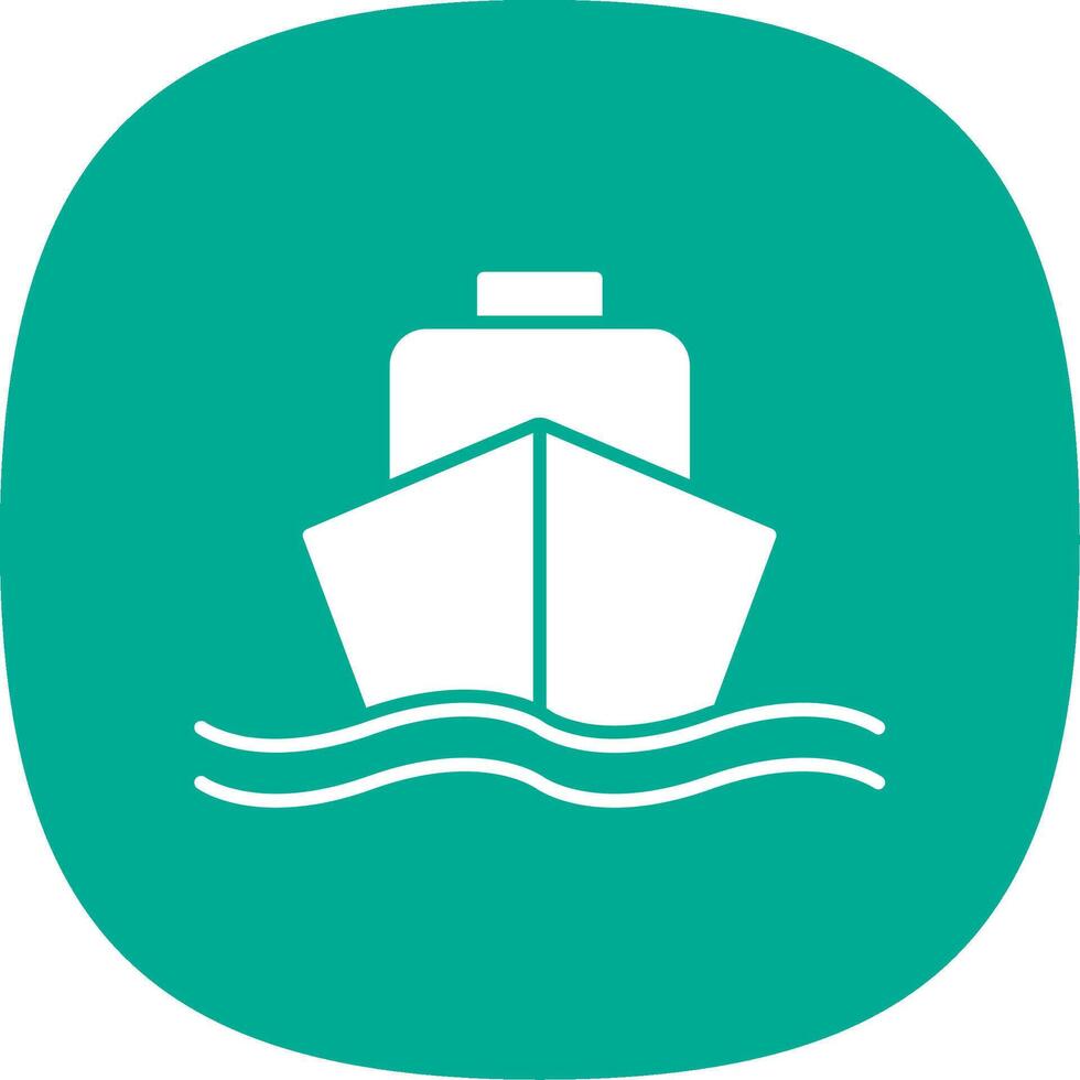 Ship Glyph Curve Icon vector