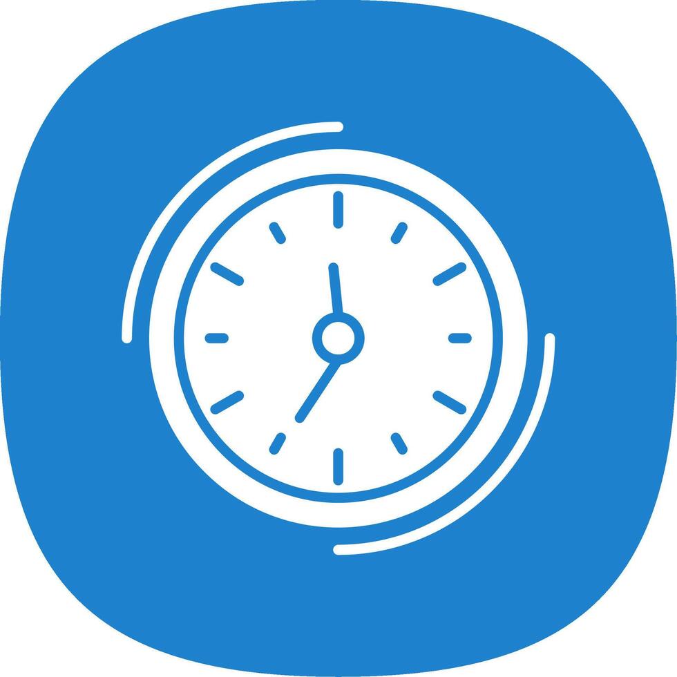 Clock Glyph Curve Icon vector