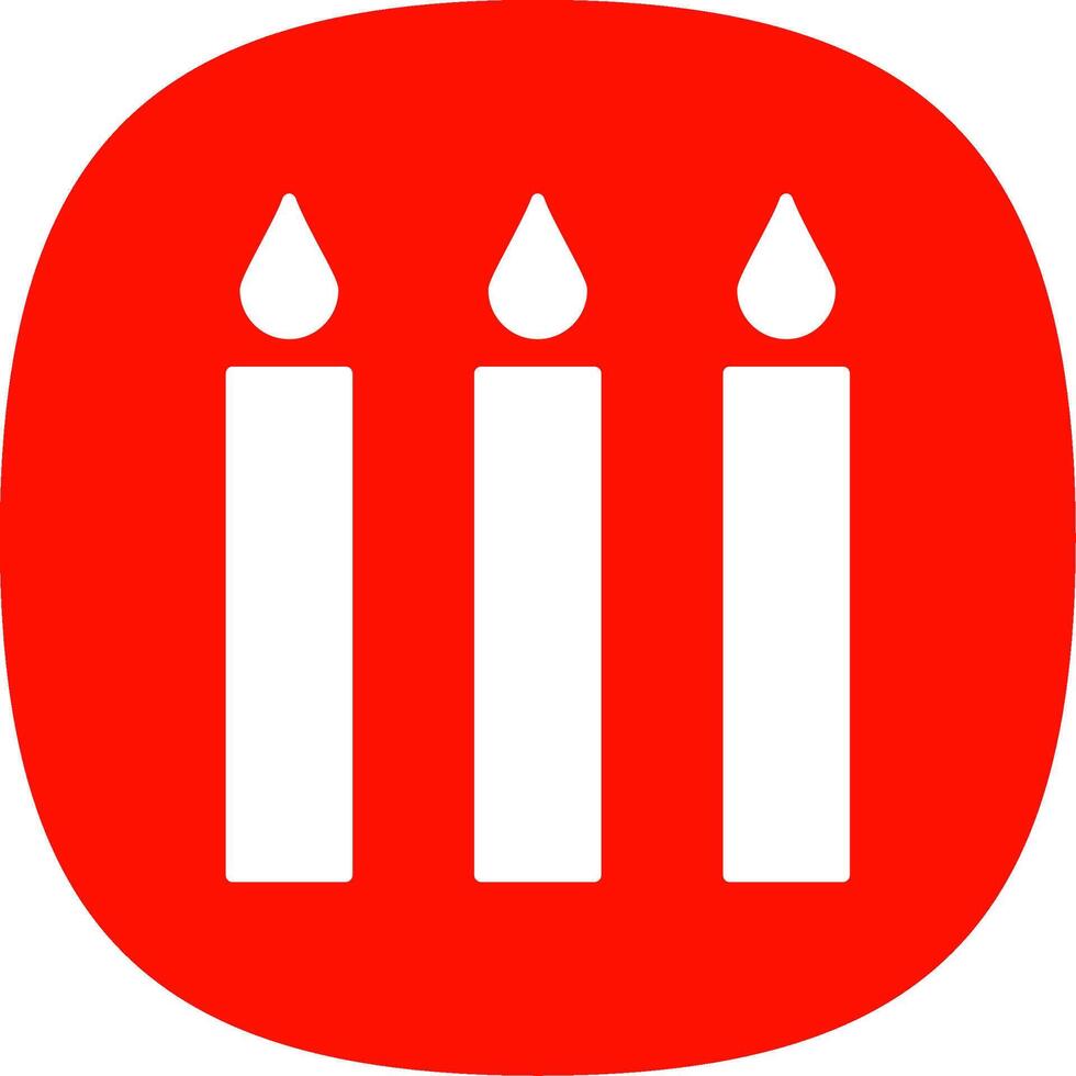 Candle Glyph Curve Icon vector