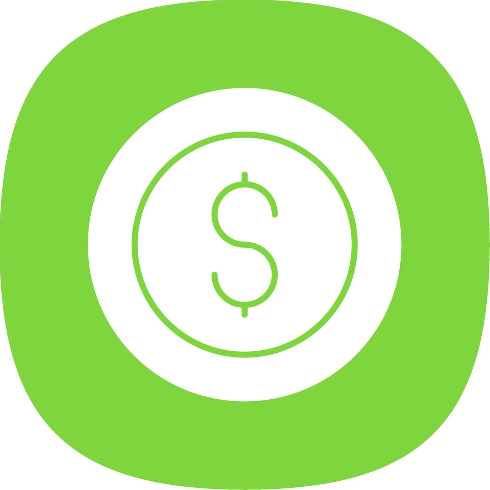 Coin Glyph Curve Icon vector