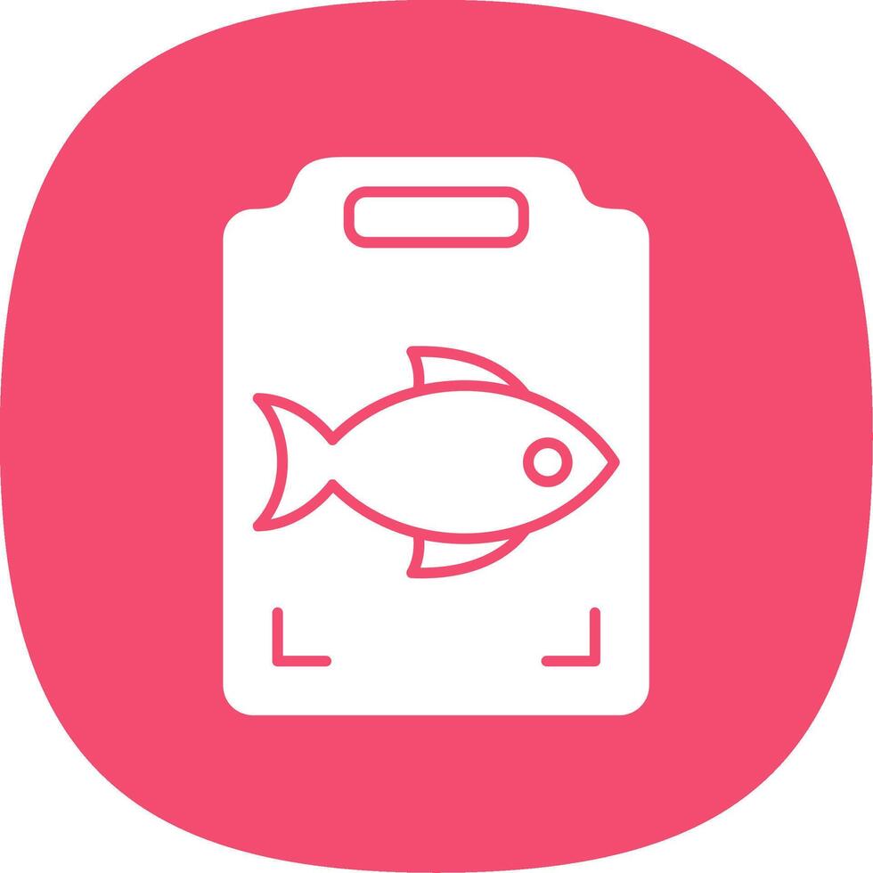 Fish Cooking Glyph Curve Icon vector