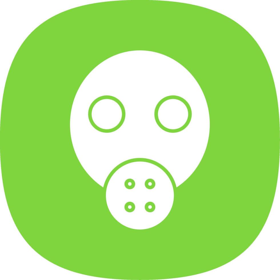 Gas Mask Glyph Curve Icon vector