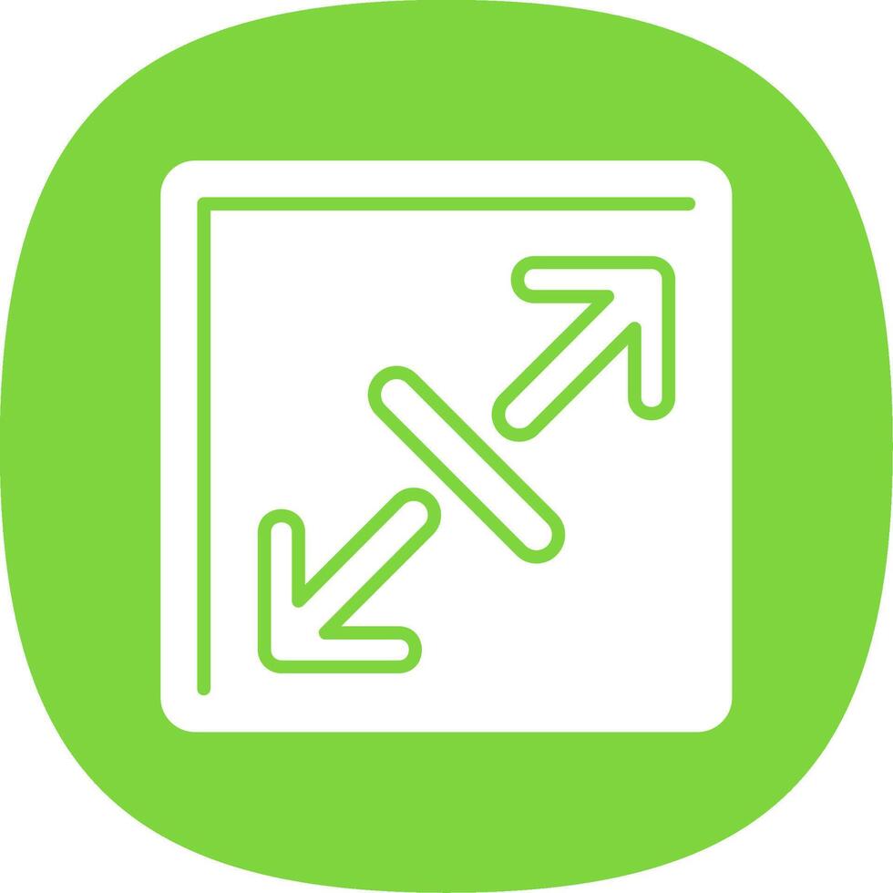 Expand Glyph Curve Icon vector
