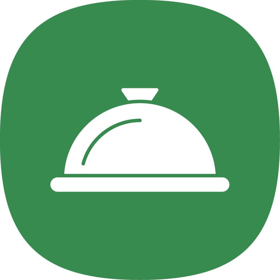 Serving Dish Glyph Curve Icon vector