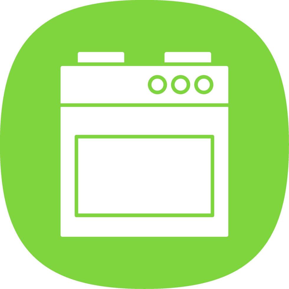 Stove Glyph Curve Icon vector