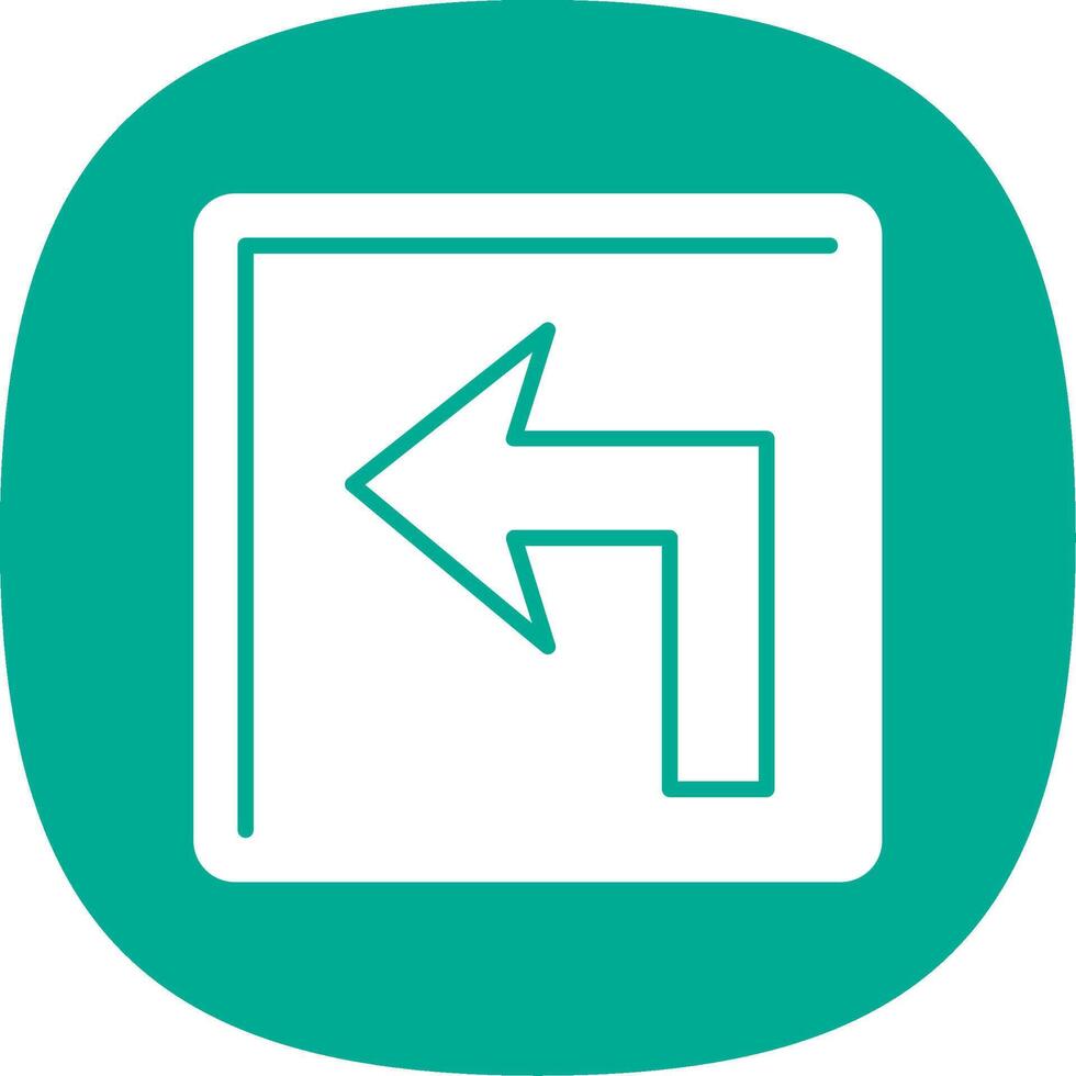 Turn Left Glyph Curve Icon vector