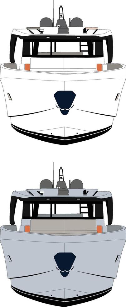 art of a water sports boat on a white backdrop. vector