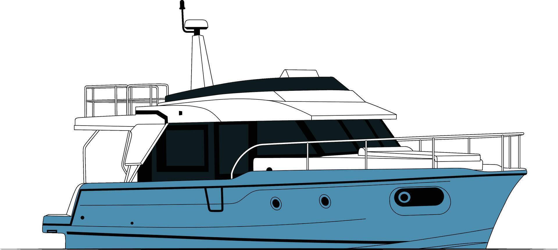Yacht Swift Line Art Illustration. vector