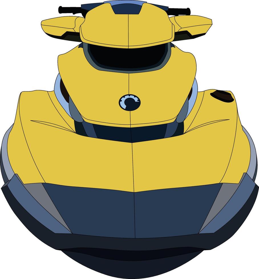 Front View High Speed Motor Boat Illustration. vector