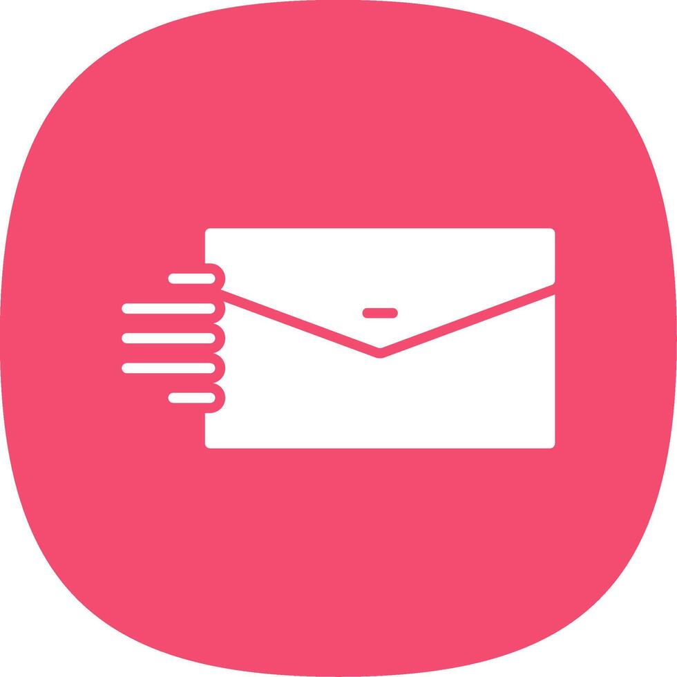 Mail Glyph Curve Icon vector