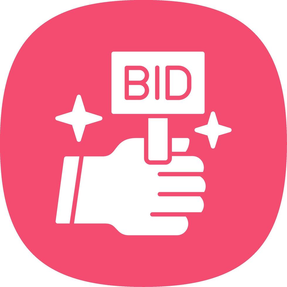 Bid Glyph Curve Icon vector