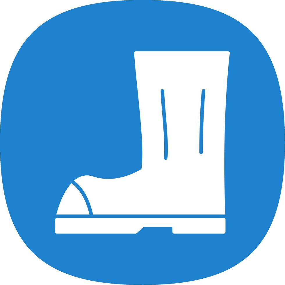 Boot Glyph Curve Icon vector