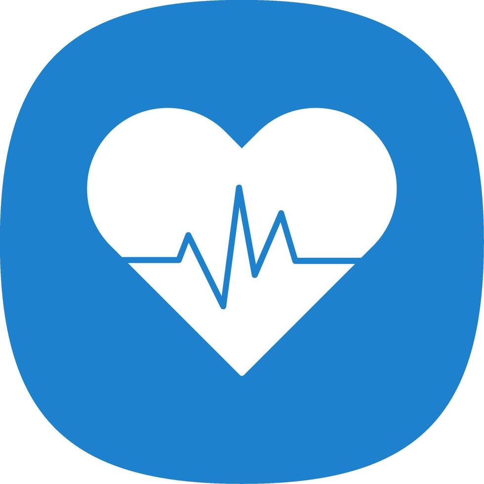 Heart Beat Glyph Curve Icon vector