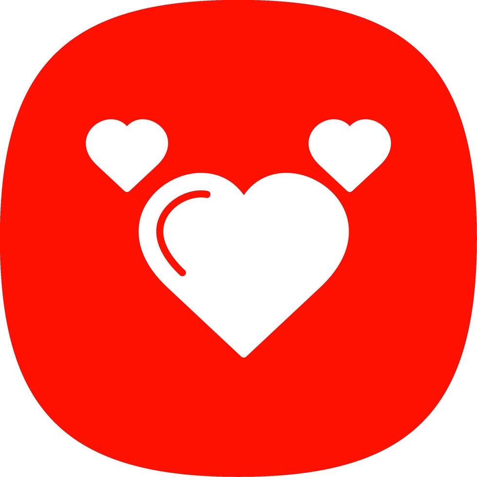 Heart Glyph Curve Icon vector