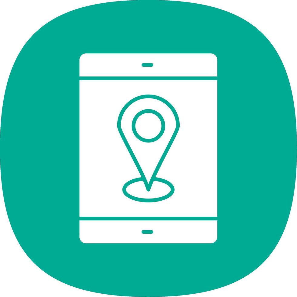 Mobile Gps Glyph Curve Icon vector