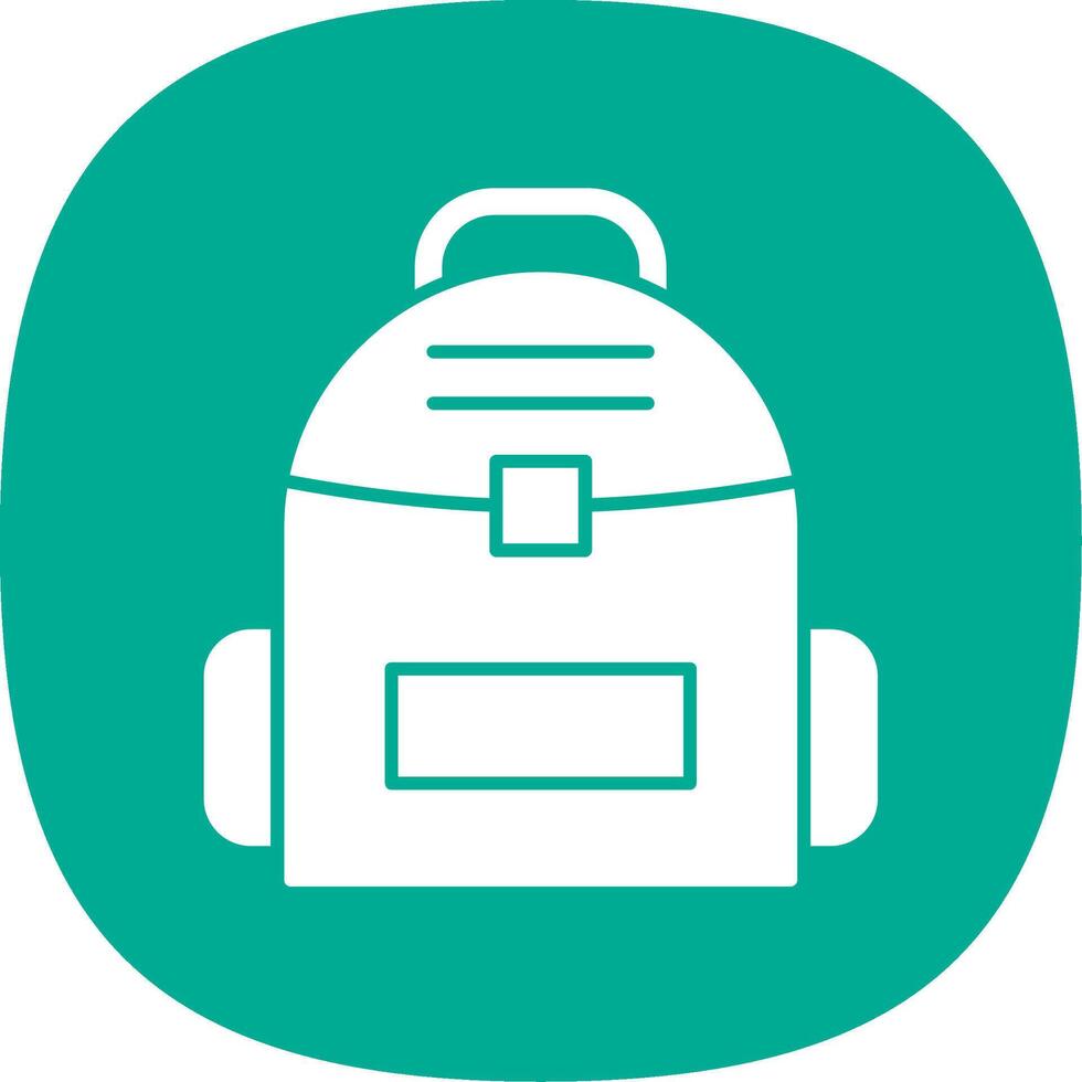 Backpack Glyph Curve Icon vector