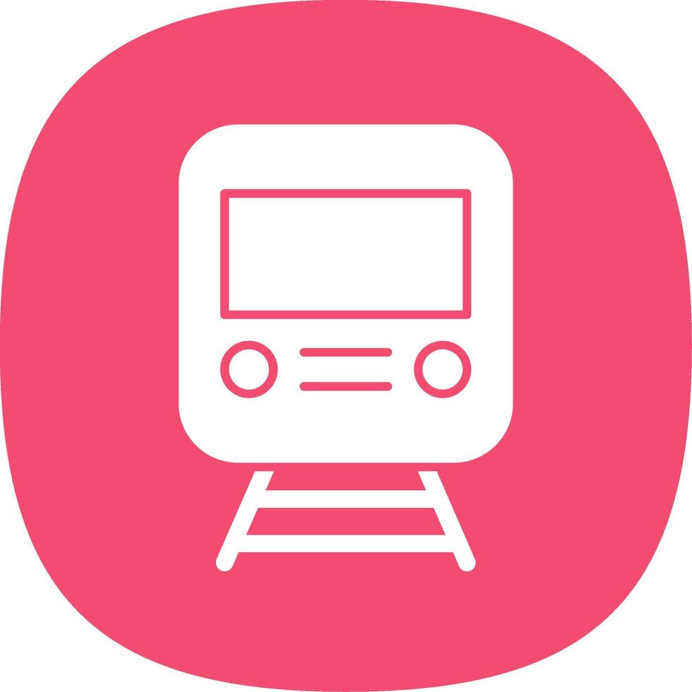 Rail Glyph Curve Icon vector