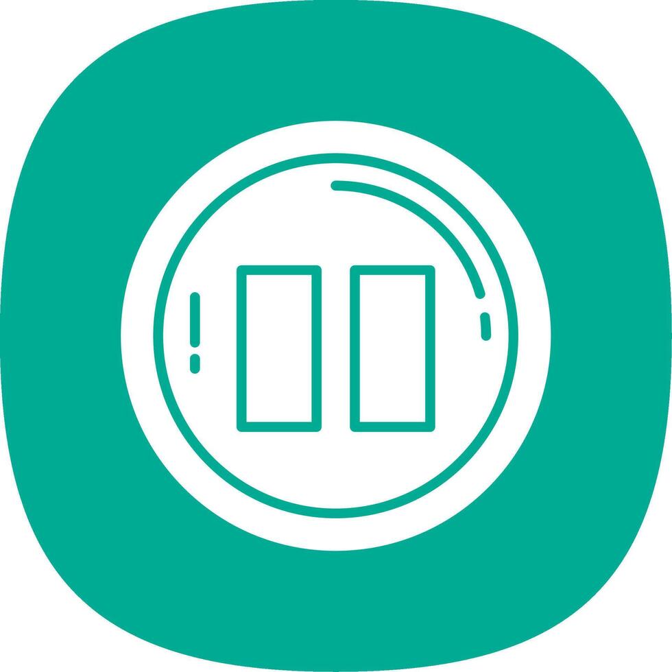 Pause Glyph Curve Icon vector