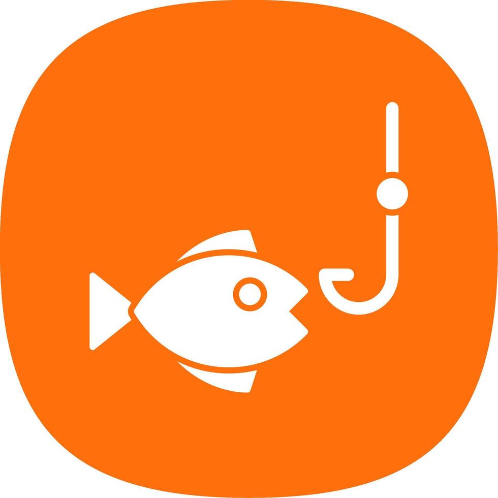 Fishing Glyph Curve Icon vector