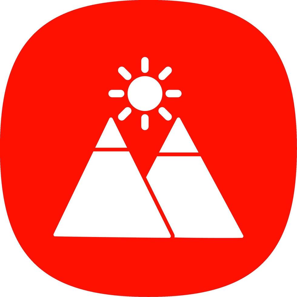 Mountains Glyph Curve Icon vector