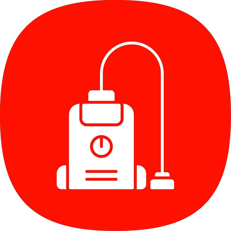 Vacuum Cleaner Glyph Curve Icon vector