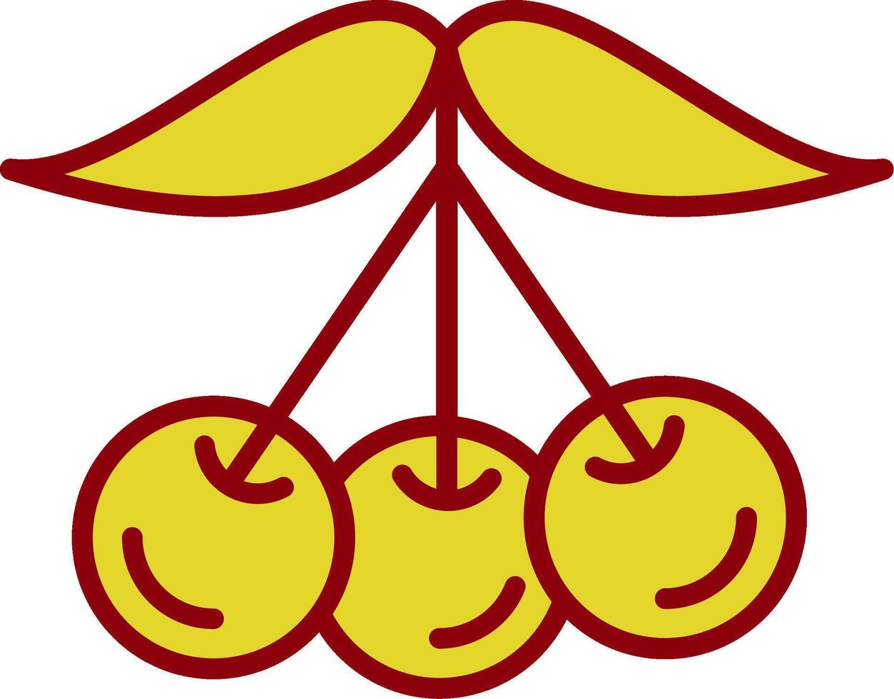 Tart Cherries Glyph Curve Icon vector