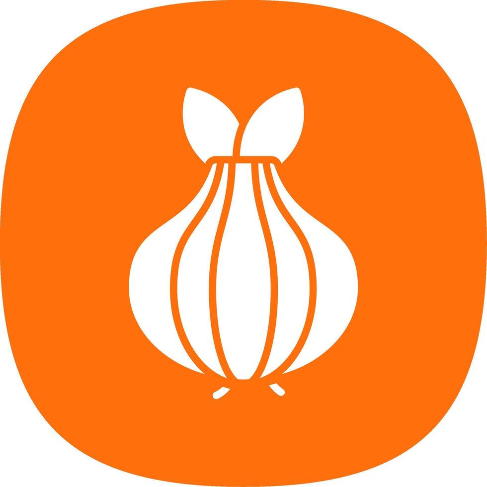 Onion Glyph Curve Icon vector