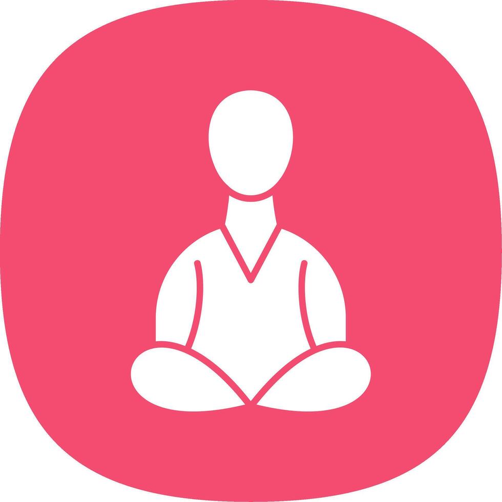 Meditation Glyph Curve Icon vector