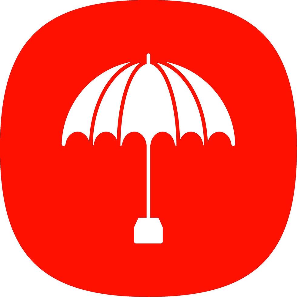 Umbrella Glyph Curve Icon vector