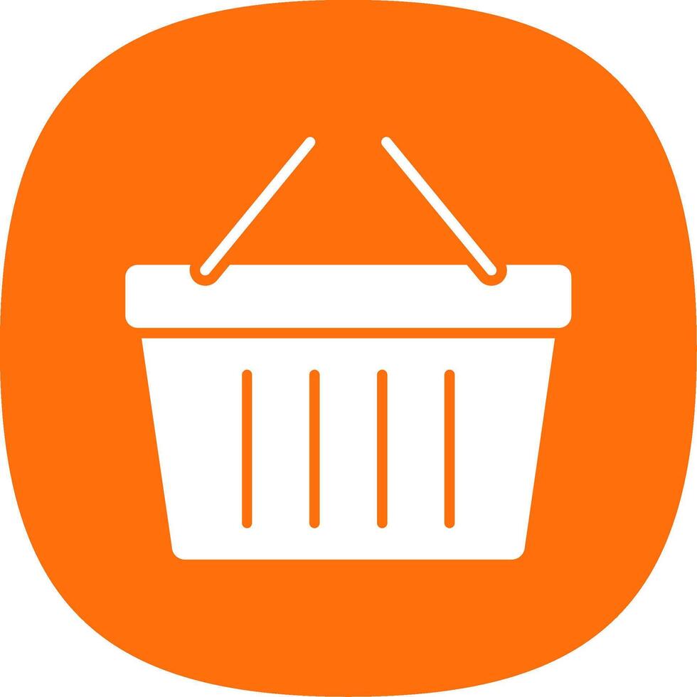 Basket Glyph Curve Icon vector