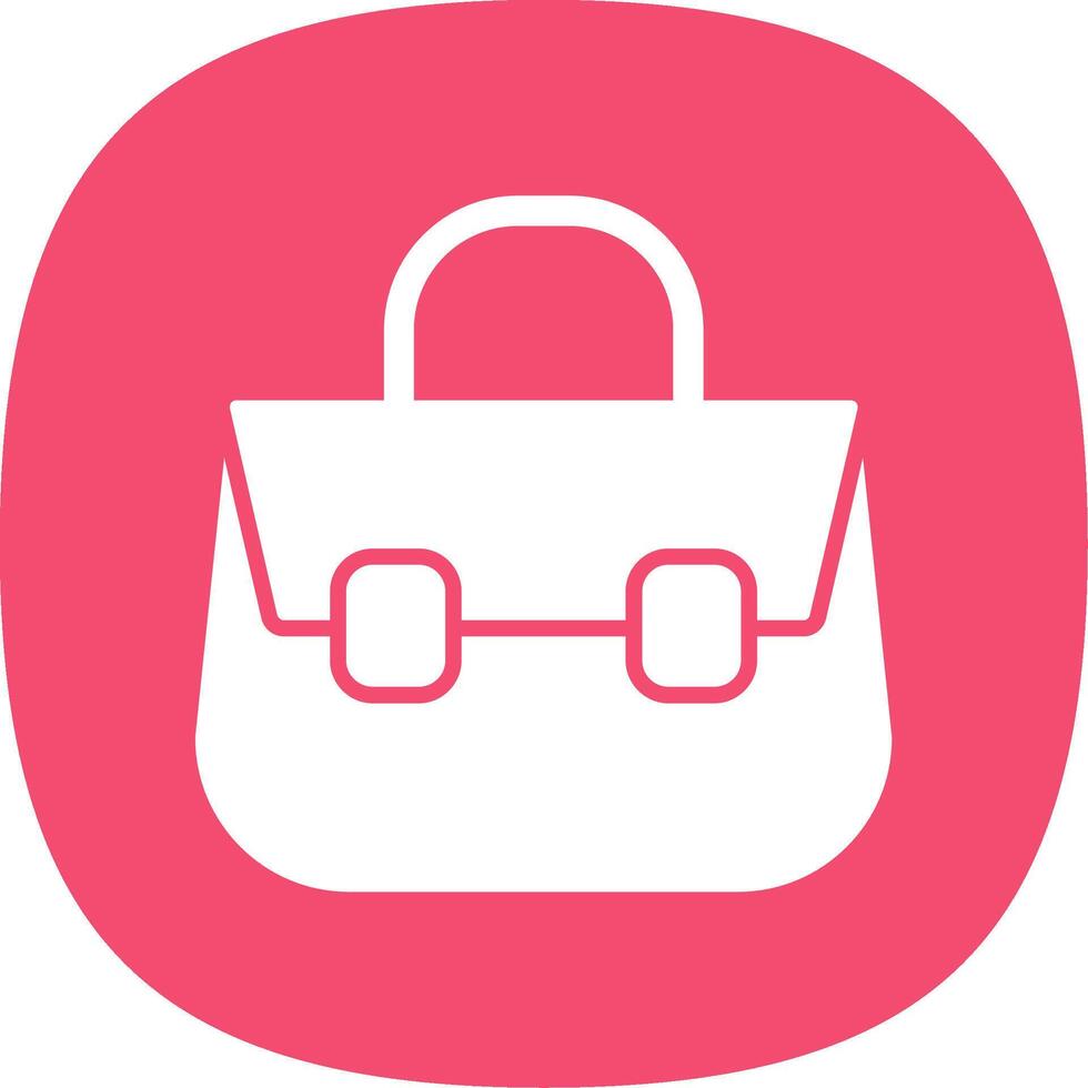 Shoulder Bag Glyph Curve Icon vector