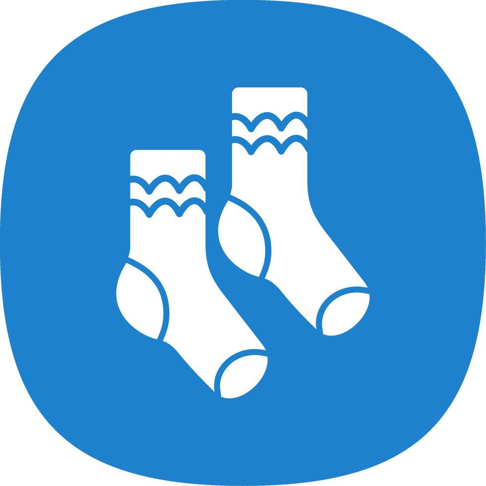 Pair of Socks Glyph Curve Icon vector