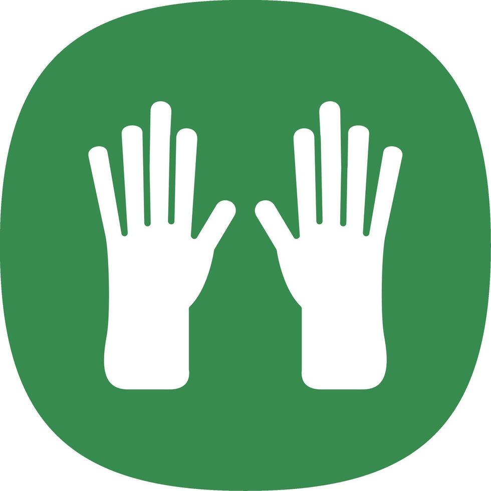 Leather Gloves Glyph Curve Icon vector