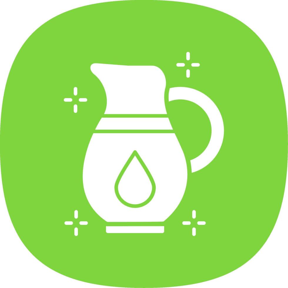 Jug Glyph Curve Icon vector