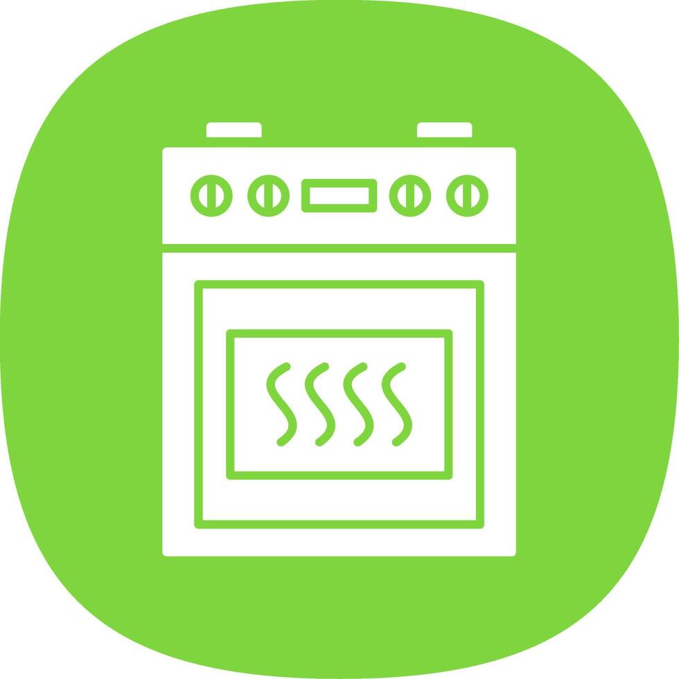 Cooking Stove Glyph Curve Icon vector