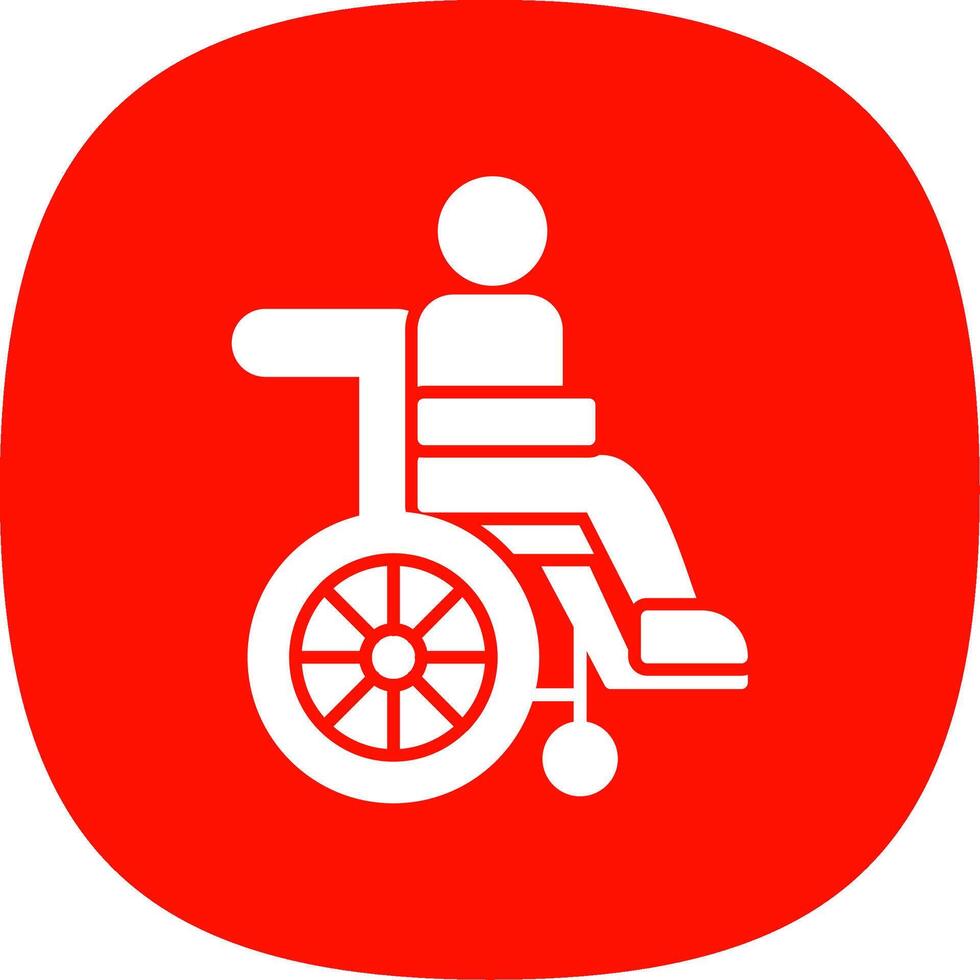 Disabled Person Glyph Curve Icon vector