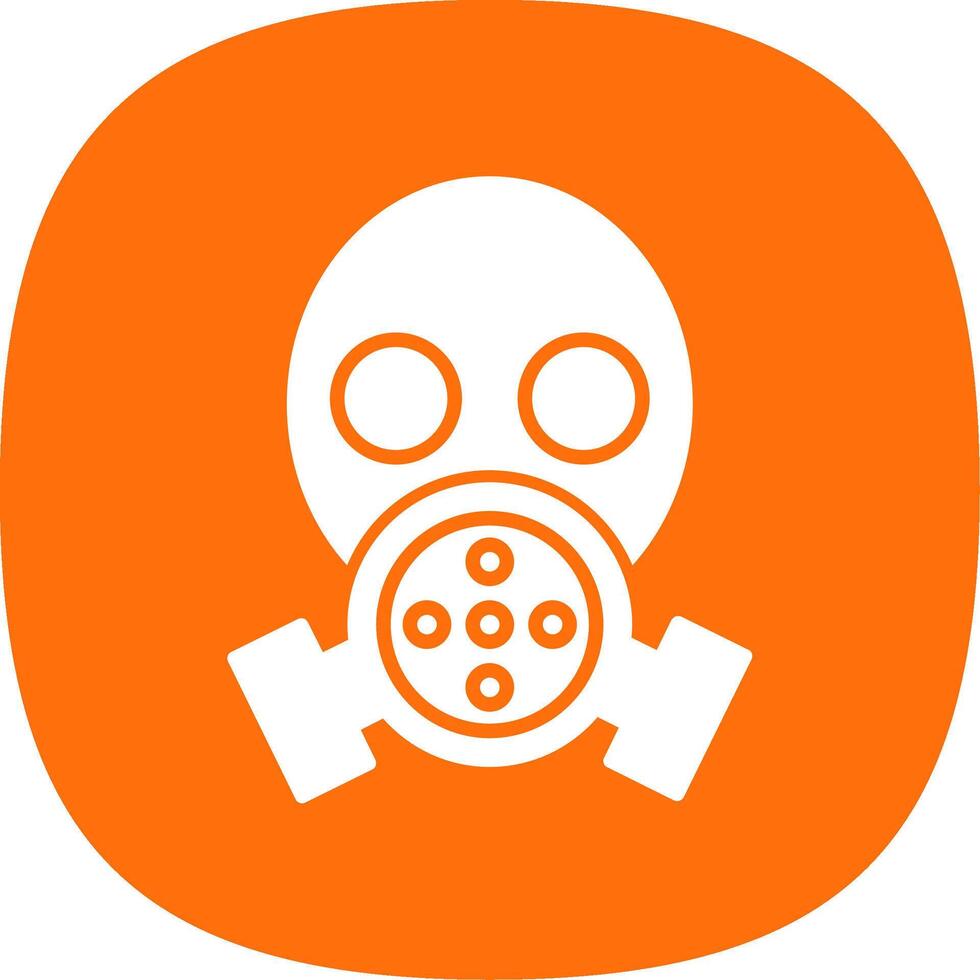 Gas Mask Glyph Curve Icon vector