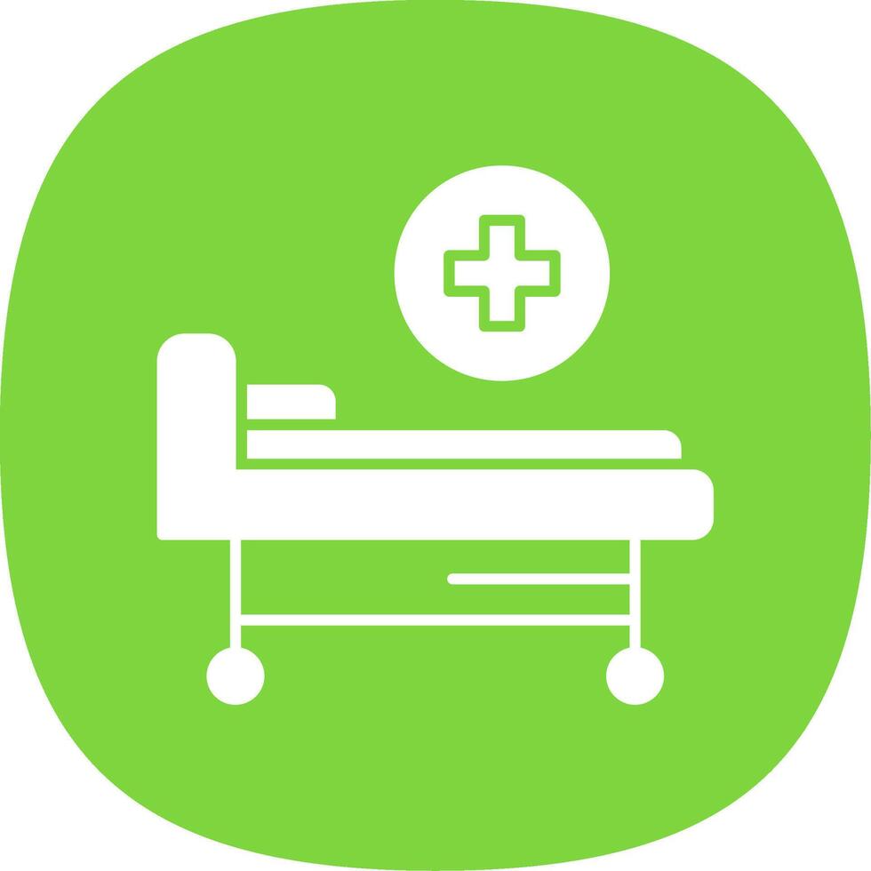 hospital cama glifo curva icono vector