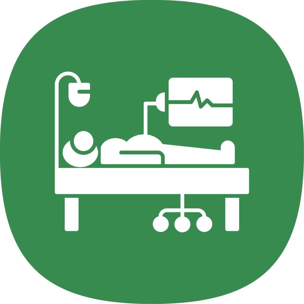 Medical Supervision Glyph Curve Icon vector