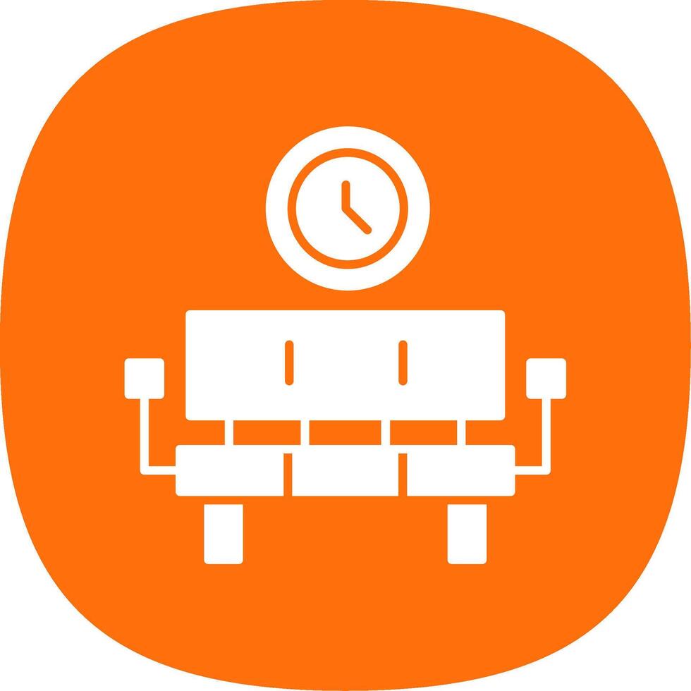 Waiting Room Glyph Curve Icon vector